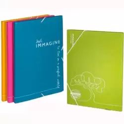 (20010199) CARCHIVO CARPETA IMMAGINE TRES SOLAPAS GOMAS A4 100% RECICLADO SURTIDO