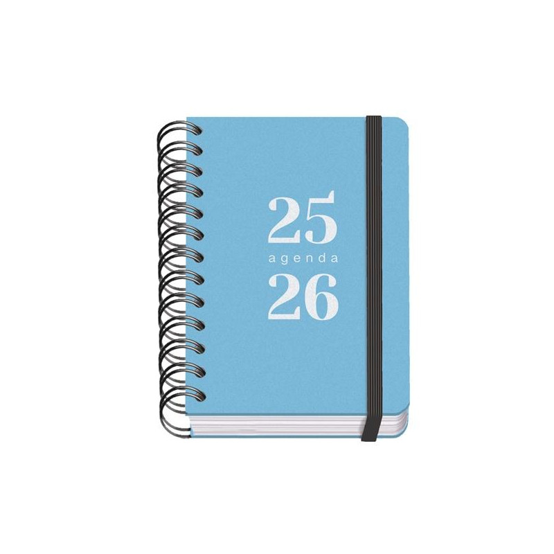 (51781) DOHE AGENDA ESCOLAR GRAMMAR A6 ESPIRAL DOBLE DP TAPA PP AZUL 2025-2026