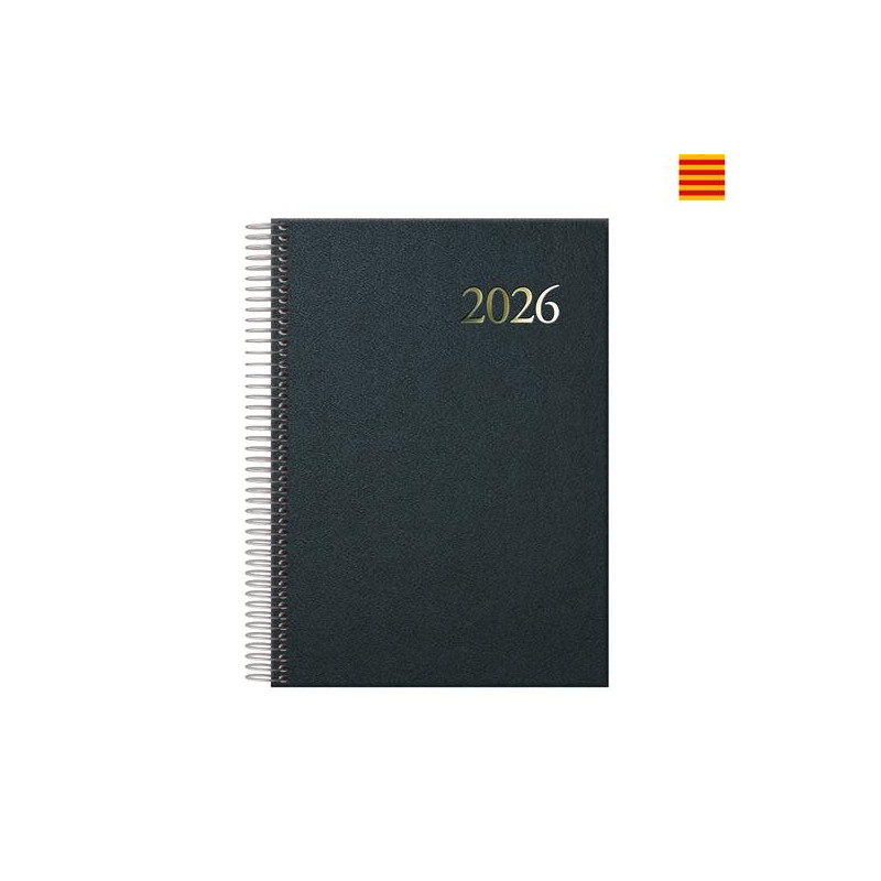 (12735-2026) DOHE AGENDA ANUAL SEGOVIA ESPIRAL 14X20CM DP NEGRO 2026 CATALÁN