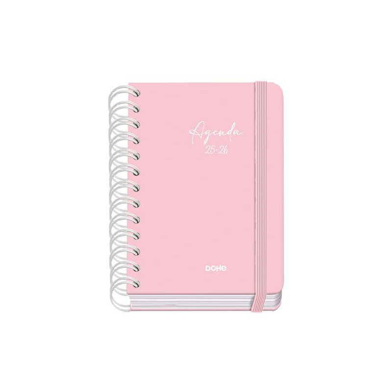 (51937) DOHE AGENDA ESCOLAR SERENITY WIRE´O A6 ESPIRAL DOBLE DP TAPA DURA ROSA 2025-2026