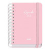 (51937) DOHE AGENDA ESCOLAR SERENITY WIRE´O A6 ESPIRAL DOBLE DP TAPA DURA ROSA 2025-2026
