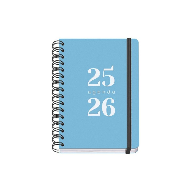 (52030) DOHE AGENDA ESCOLAR GRAMMAR A5 ESPIRAL DOBLE DP TAPA PP AZUL 2025-2026