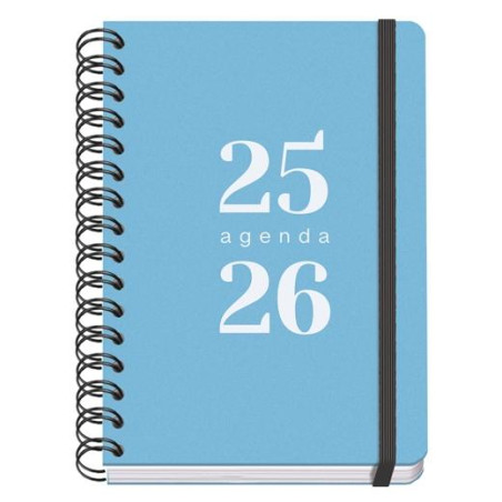 (52030) DOHE AGENDA ESCOLAR GRAMMAR A5 ESPIRAL DOBLE DP TAPA PP AZUL 2025-2026
