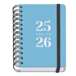 (51781) DOHE AGENDA ESCOLAR GRAMMAR A6 ESPIRAL DOBLE DP TAPA PP AZUL 2025-2026