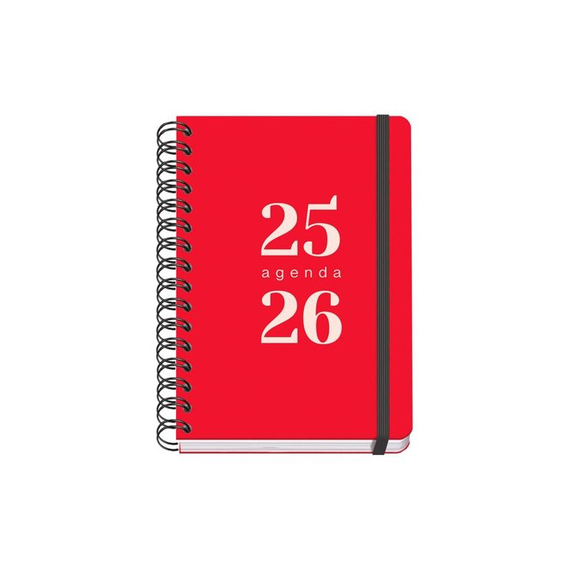 (52031) DOHE AGENDA ESCOLAR GRAMMAR A5 ESPIRAL DOBLE DP TAPA PP ROJO 2025-2026