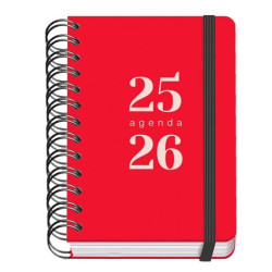 (51782) DOHE AGENDA ESCOLAR GRAMMAR A6 ESPIRAL DOBLE DP TAPA PP ROJO 2025-2026