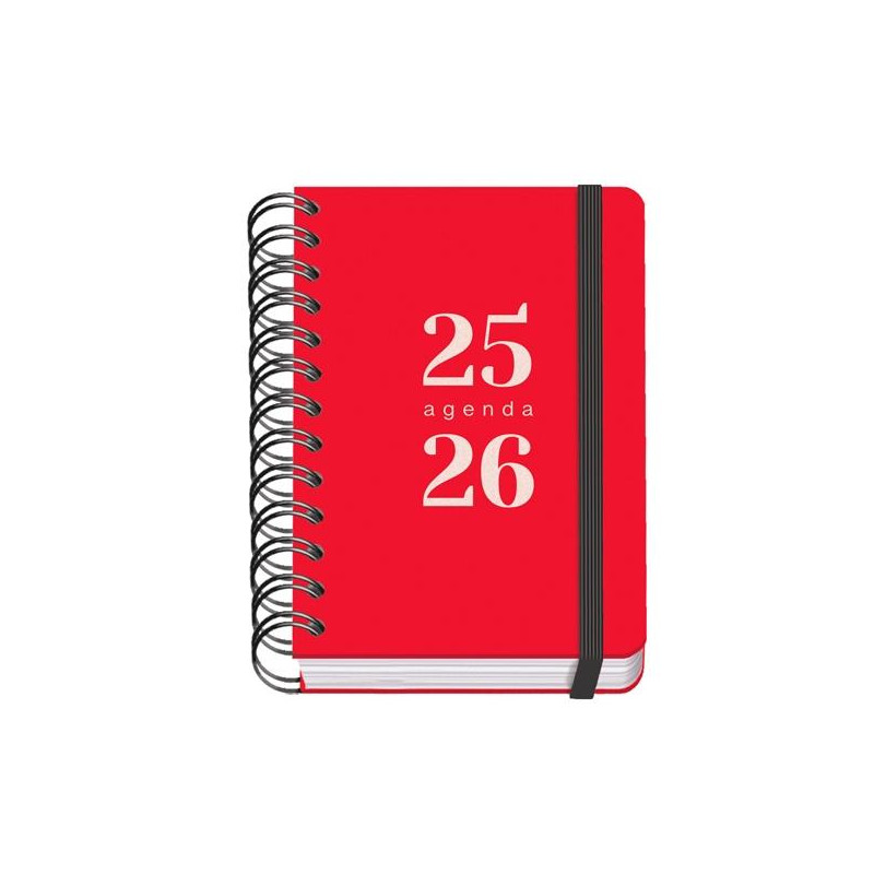 (51782) DOHE AGENDA ESCOLAR GRAMMAR A6 ESPIRAL DOBLE DP TAPA PP ROJO 2025-2026