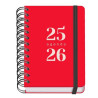 (51782) DOHE AGENDA ESCOLAR GRAMMAR A6 ESPIRAL DOBLE DP TAPA PP ROJO 2025-2026