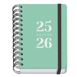 (51783) DOHE AGENDA ESCOLAR GRAMMAR A6 ESPIRAL DOBLE DP TAPA PP VERDE 2025-2026