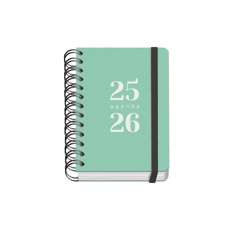 (51783) DOHE AGENDA ESCOLAR GRAMMAR A6 ESPIRAL DOBLE DP TAPA PP VERDE 2025-2026