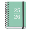 (51783) DOHE AGENDA ESCOLAR GRAMMAR A6 ESPIRAL DOBLE DP TAPA PP VERDE 2025-2026