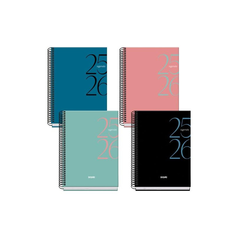 (52081) DOHE AGENDA ESCOLAR SYSTEM A5 ESPIRAL DP COLORES SURTIDOS 2025-2026