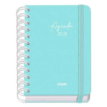 (51938) DOHE AGENDA ESCOLAR SERENITY WIRE´O A6 ESPIRAL DOBLE DP TAPA DURA VERDE 2025-2026