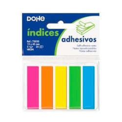(75020) DOHE INDICES REPOSICIONABLES 5 TACOS X 25 MARCADORES 12X45MM C/SURTIDOS NEÓN
