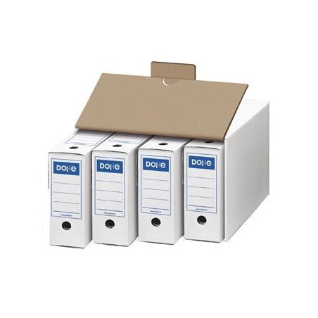 (09051) DOHE CONTENEDOR DE ARCHIVO DEFINITIVO 424X360X262MM CARTÓN BLANCO PACK 10 UD