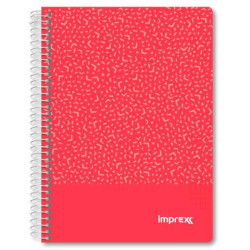 (IMP0104) IMPREX CUADERNO ESPIRAL TAPA PP A5 80H 90GR 4X4 ROJO