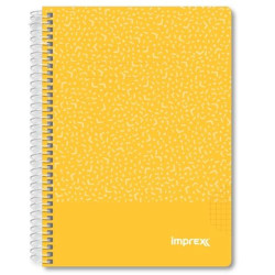 (IMP0106) IMPREX CUADERNO ESPIRAL TAPA PP A5 80H 90GR 4X4 AMARILLO