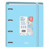 (51995) DOHE CARPETA ANILLAS MIXTAS 4X35MM RECAMBIO A4 100H 5X5MM 90GR 4 SEPARADORES POLYFOAM AZUL PASTEL