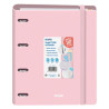 (51996) DOHE CARPETA ANILLAS MIXTAS 4X35MM RECAMBIO A4 100H 5X5MM 90GR 4 SEPARADORES POLYFOAM ROSA PASTEL
