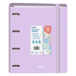 (51998) DOHE CARPETA ANILLAS MIXTAS 4X35MM RECAMBIO A4 100H 5X5MM 90GR 4 SEPARADORES POLYFOAM MORADO PASTEL