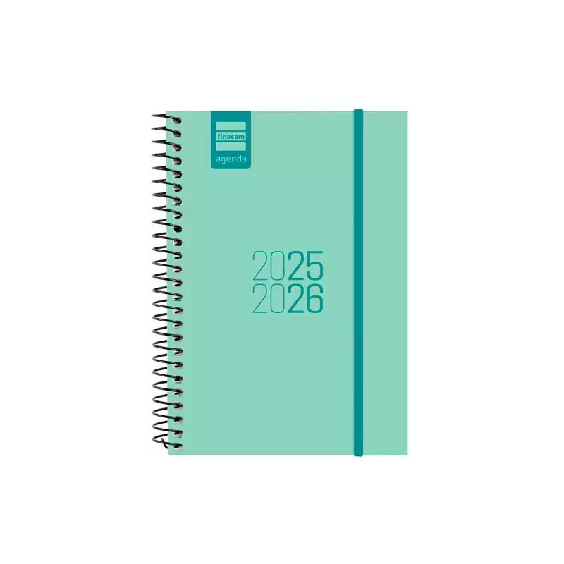 (633480126) FINOCAM AGENDA PARA ESTUDIANTES ESPIRAL E8 - 120X171MM SVH TURQUESA 2025-2026