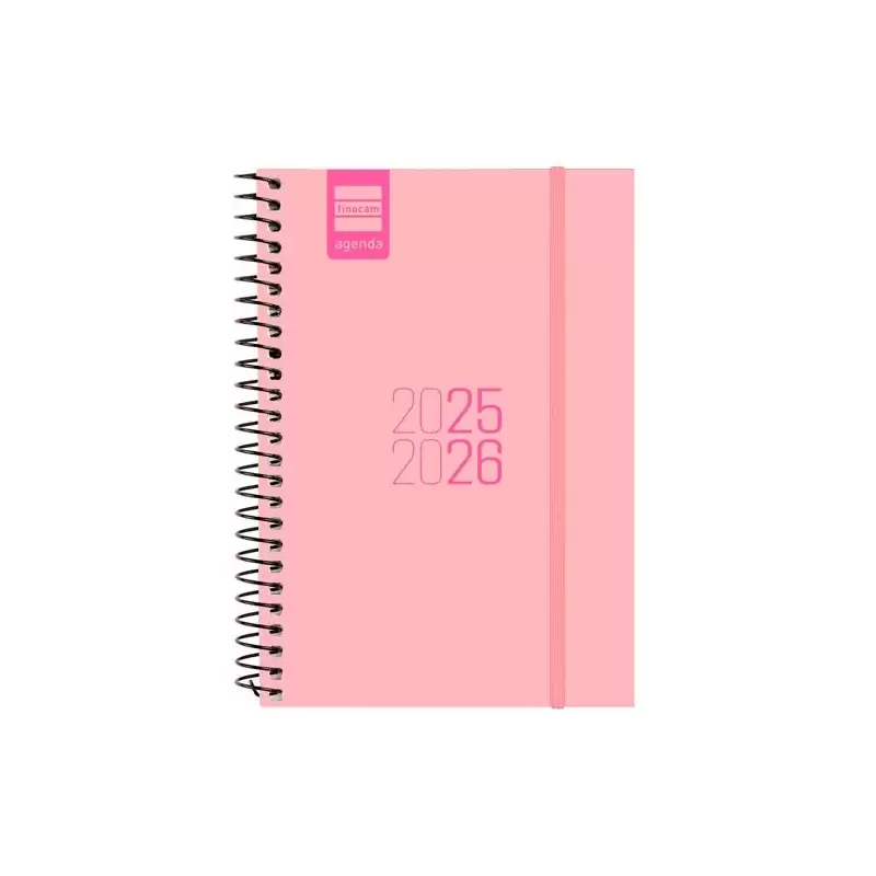 (633480226) FINOCAM AGENDA PARA ESTUDIANTES ESPIRAL E8 - 120X171MM SVH ROSA 2025-2026