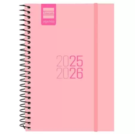 (633480226) FINOCAM AGENDA PARA ESTUDIANTES ESPIRAL E8 - 120X171MM SVH ROSA 2025-2026