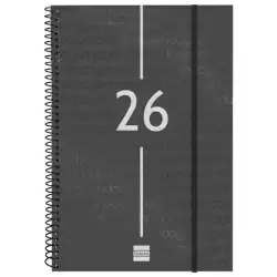 (742066026) FINOCAM AGENDA ESPIRAL YEAR E11-165X242MM SVV TAPA PP NEGRO 2026