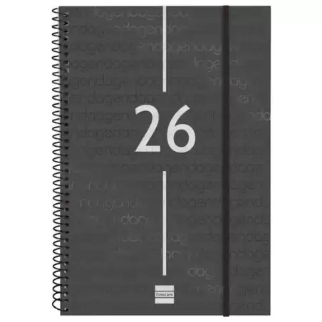 (742066026) FINOCAM AGENDA ESPIRAL YEAR E11-165X242MM SVV TAPA PP NEGRO 2026