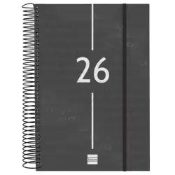 (742076026) FINOCAM AGENDA ESPIRAL YEAR E11-165X242MM 1DP TAPA PP NEGRO 2026