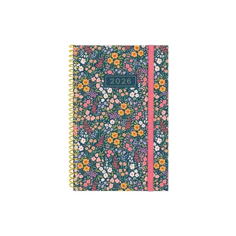 (742213026) FINOCAM AGENDA ESPIRAL DESIGN COLLECTION E5-117X181MM SVH TAPA PP FLORA 2026