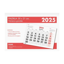 (11644-2026) DOHE CALENDARIO SOBREMESA/FALDILLA 30X21CM NÚMEROS GRANDES 2026
