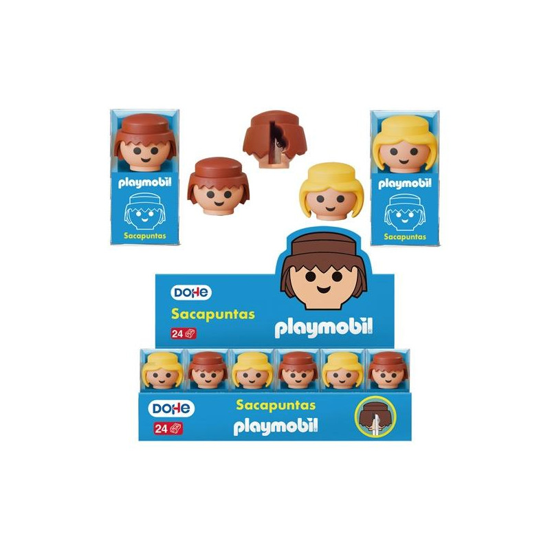 (79725) DOHE SACAPUNTAS PLAYMOBIL SURTIDO EXPOSITOR 24 UD