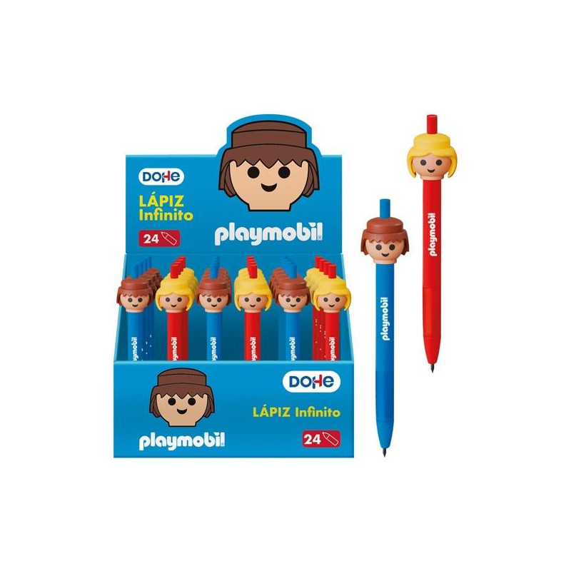 (79728) DOHE LÁPIZ INFINITO CON CUERPO DE PLÁSTICO Y GRIP DE CAUCHO SURTIDO EXPOSITOR 24 UD