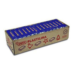 (7213) JOVI PLASTILINA PASTILLA 350GR UNICOLOR AZUL OSCURO CAJA 15 UD