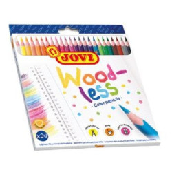 (734/24) JOVI LÁPICES DE COLORES WOODLESS C/SURTIDOS ESTUCHE 24 UD