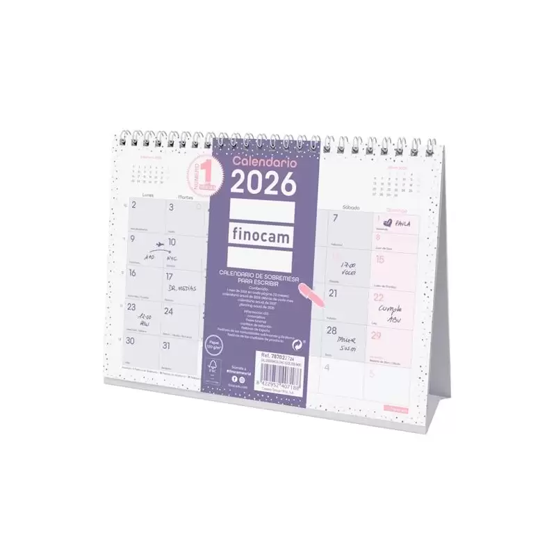 (787022726) FINOCAM CALENDARIO DE SOBREMESA PARA ESCRIBIR S-210X150MM MV CHIC MORADO 2026