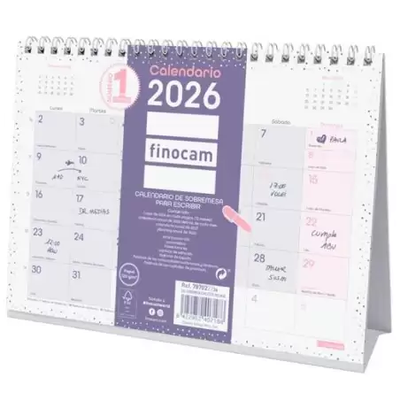 (787022726) FINOCAM CALENDARIO DE SOBREMESA PARA ESCRIBIR S-210X150MM MV CHIC MORADO 2026