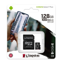 (SDCS2/128GB) KINGSTON TARJETA DE MEMORIA MICRO SDHC CANVAS SELECT 128GB C/ADAPTADOR
