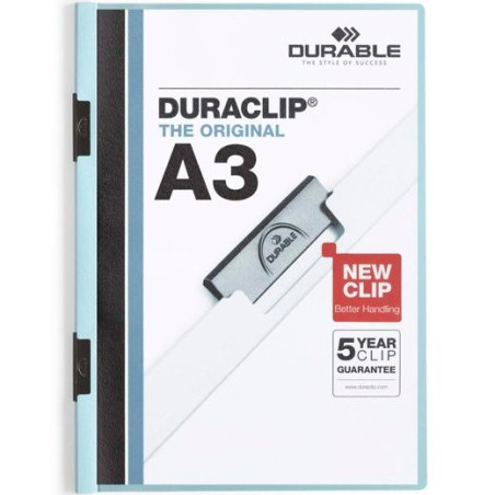 (221806) DURABLE CARPETA DOSSIER PINZA DURACLIP 60 A3 AZUL