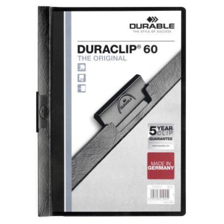 (220901) DURABLE CARPETA DOSSIER PINZA DURACLIP 60 NEGRO A4 -25U-