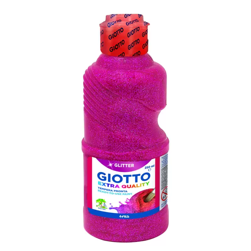 (F53120300) GIOTTO TÉMPERA GLITTER MAGENTA BOTELLA 250 ML