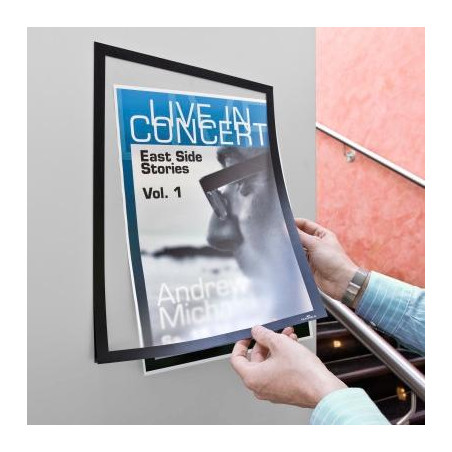 (487301) DURABLE MARCO INFORMATIVO MAGNETICO DURAFRAME ADHESIVO A SUPERFICIES LISAS Y SOLIDAS A3 NEGRO