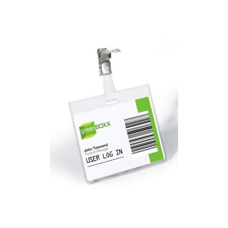 (800319) DURABLE PORTANOMBRES CON CLIP PARA IDENTIFICACIÓN 60X90MM PLÁSTICO TRANSPARENTE -25U-