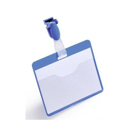 (810606) DURABLE PORTANOMBRES ABIERTO CON CLIP GIRATORIO 60X90MM AZUL