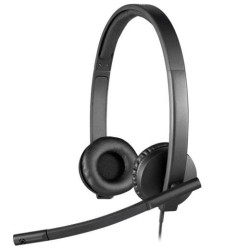 (981-000575) LOGITECH AURICULAR BIAURAL ESTEREO CON MICRÓFONO, USB - H570E