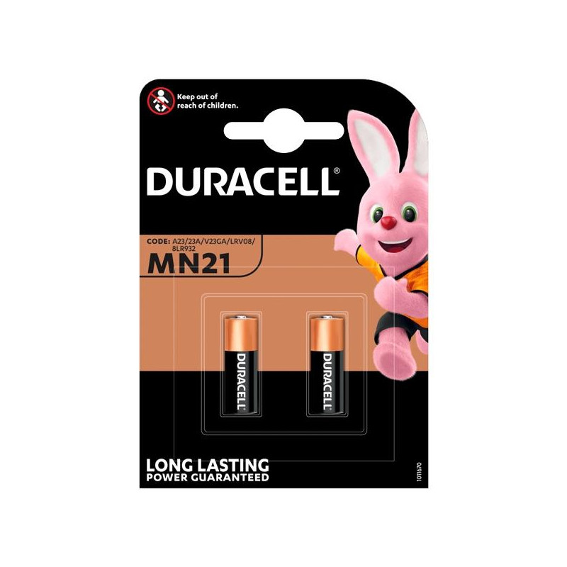 (940283) DURACELL PILAS ESPECIALES ALCALINAS MN21 LARGA DURACIÓN 12V BLISTER -2U-