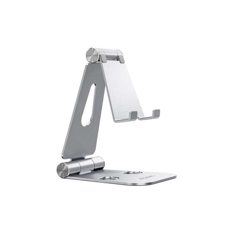 (MS2PXL-092) AISENS SOPORTE DE SOBREMESA TAMAÑO XL AJUSTABLE 2 PIVOTES PARA MOVIL/TABLET PLATA