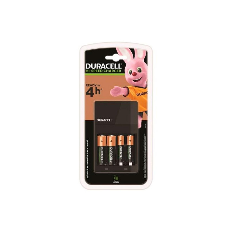 (DRBCEF14) DURACELL CARGADOR DE PILAS AAA/AA (4 PILAS RECARGABLES 2 AA + 2AAA INCLUIDAS)