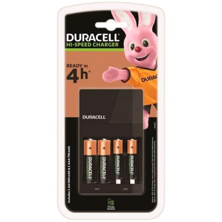 (DRBCEF14) DURACELL CARGADOR DE PILAS AAA/AA (4 PILAS RECARGABLES 2 AA + 2AAA INCLUIDAS)